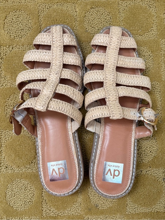 DV by Dolce Vita Shoes - DV by Dolce Vita Natural Braided Strap Slide Sandals with Buckle